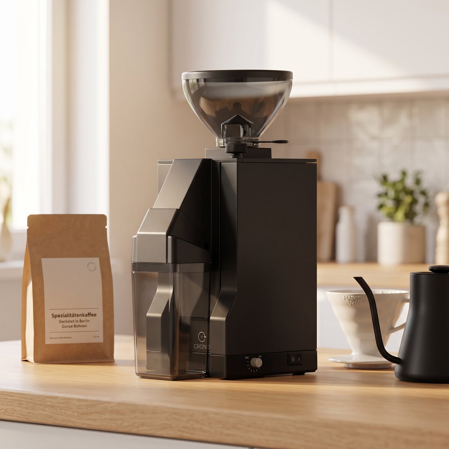 Eureka Mignon Crono Filterkaffeemühle mit Timer – Mattschwarz – Ansicht 2