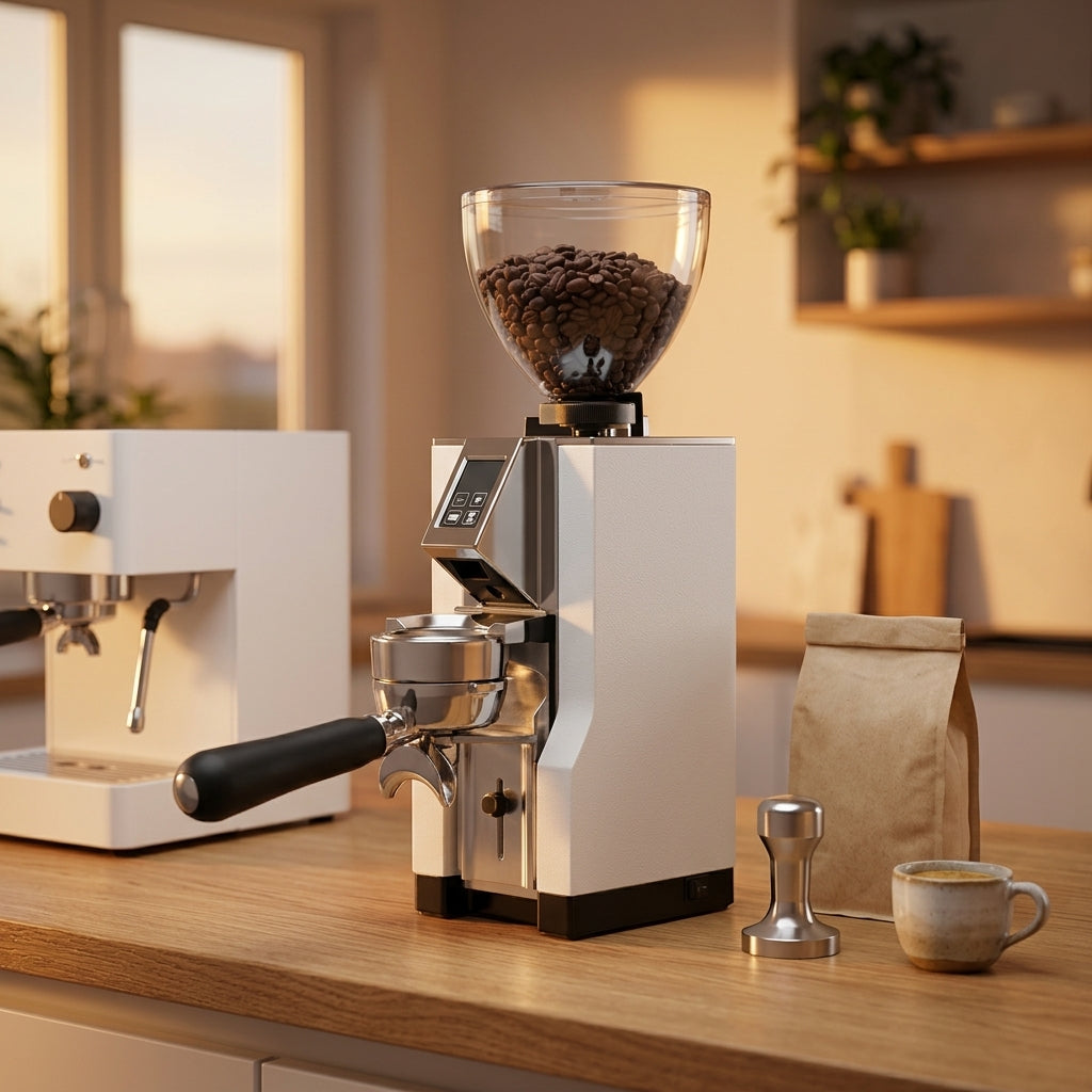 Eureka Mignon Libra 65 All Purpose Kaffeemühle mit Waage – Mattweiß – Ansicht 2
