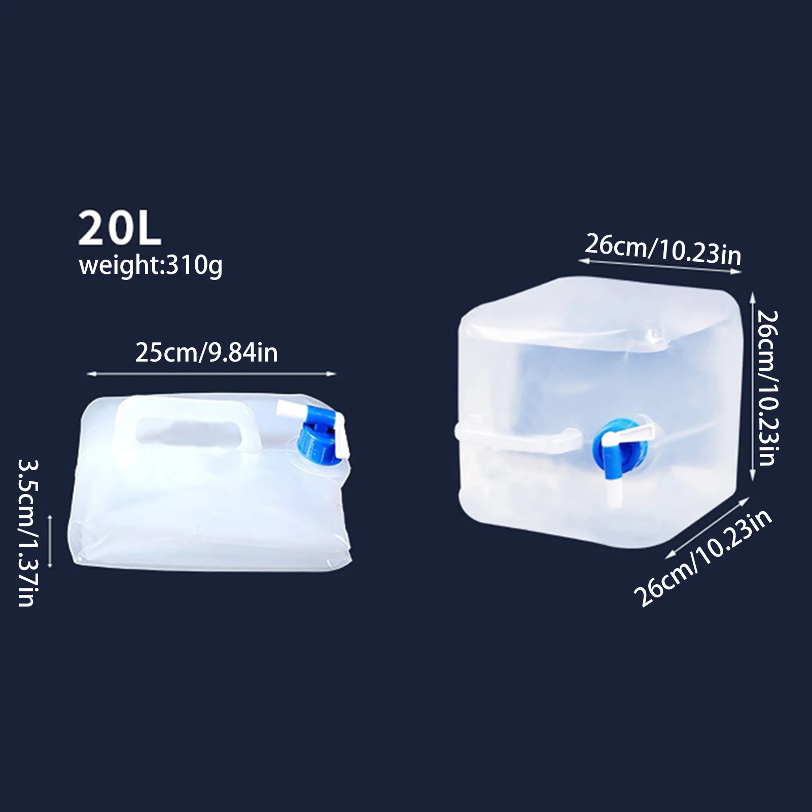 Faltbarer Wasserkanister 20 l mit Zapfhahn
